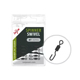 Carp Zoom Spinner Swivel gyorskapocs, #7, matt fekete, 10 db