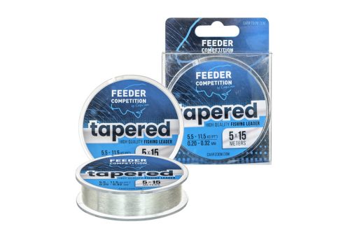 Feeder Competition Tapered vékonyodó előkezsinór, o 0,26-0,57 mm, 5x15 m, 8,0/17,3 kg, áttetsző